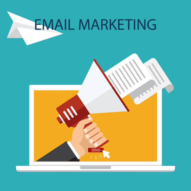 Email marketing concept design, vector illustration, flat style - Vektor, obrázek