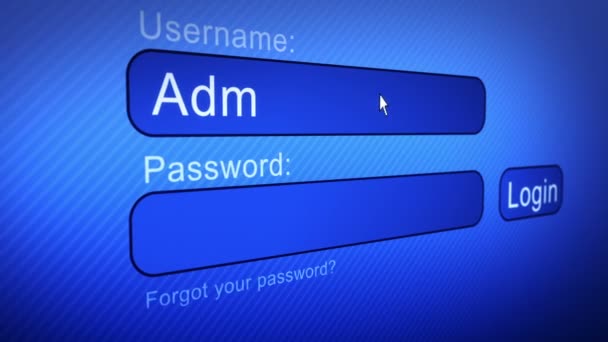 Login and password are printed on the login page - Footage, Video