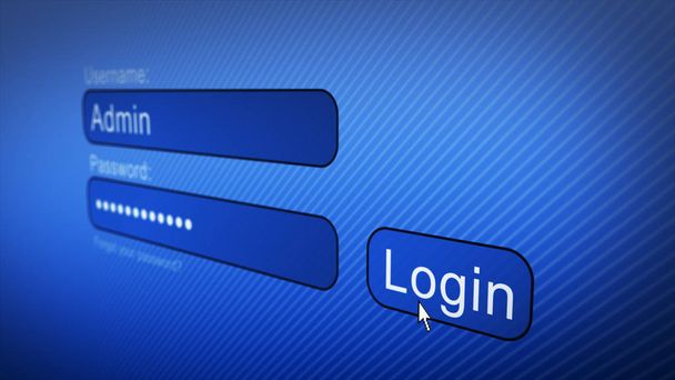 Login-Box - Benutzername und Passwort im Internet-Browser auf dem Computerbildschirm - Foto, Bild