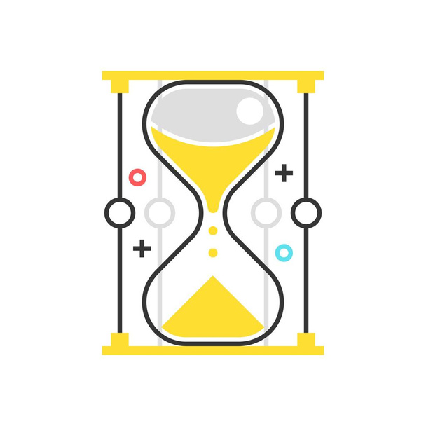 Caja de color icono del temporizador de arena, fondo y gráficos
 - Vector, Imagen
