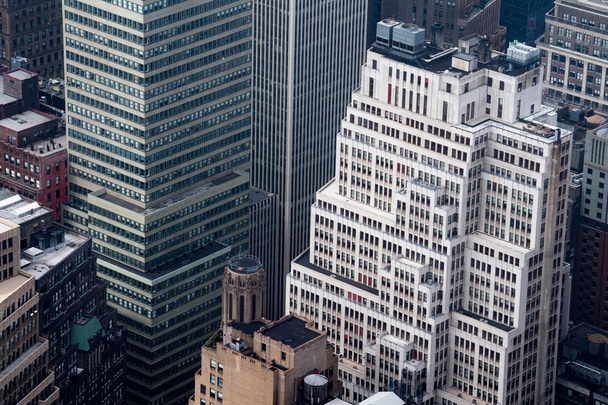 new york Manhattan skyscrapers ceiling aerial view - 写真・画像