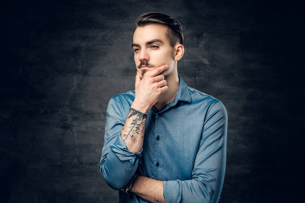 Casual man with a tattoo - Photo, Image