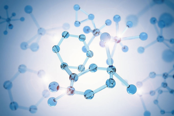 blue molecule structure - Photo, Image