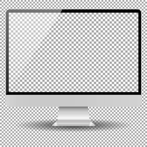 空白のモニター画面のコンピューターのモックアップ  - ベクター画像