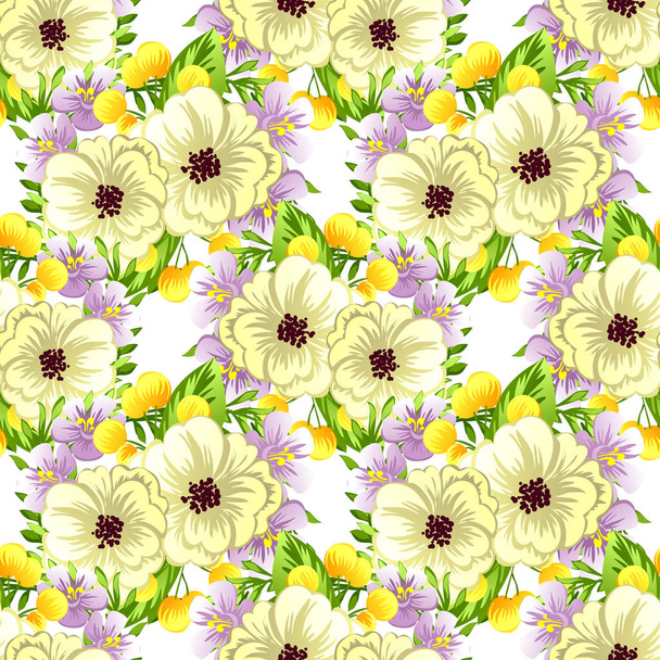 Seamless watercolor flower pattern - Vettoriali, immagini