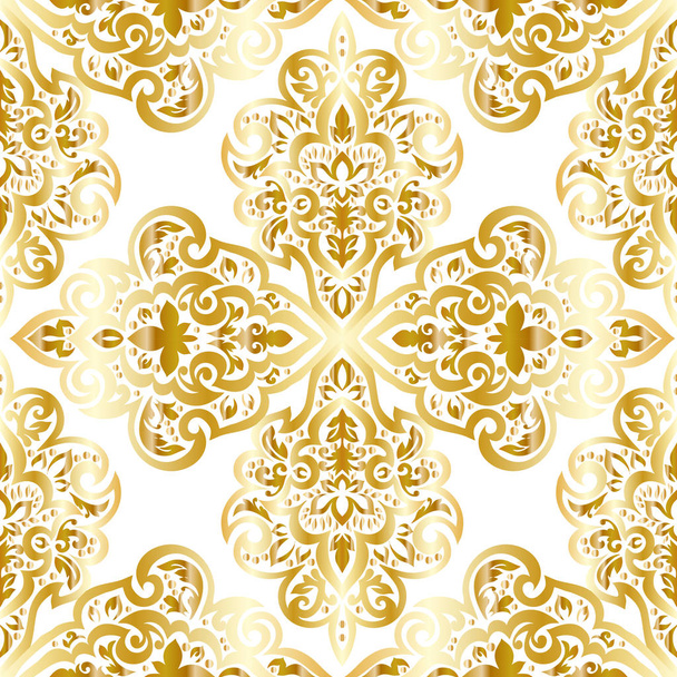 Seamless monochrome ornate pattern - Διάνυσμα, εικόνα