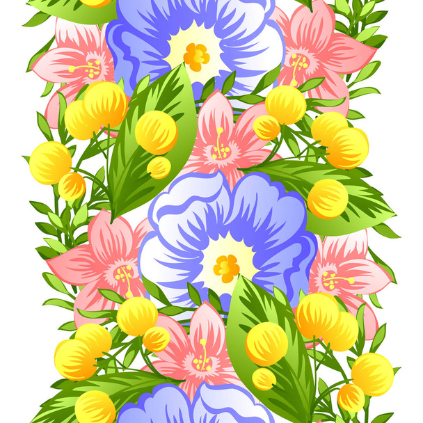 Seamless watercolor flower pattern - Вектор,изображение