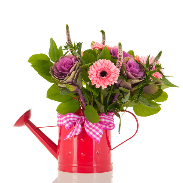 Watering can with bouquet flowers - Foto, immagini