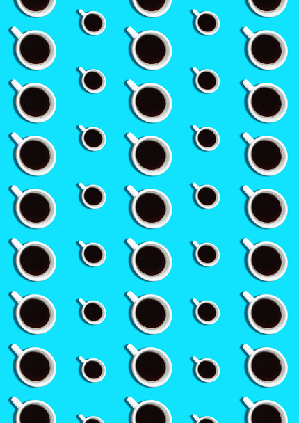 Süßer Hintergrund. nahtloses Muster mit Kaffeetassen - Foto, Bild