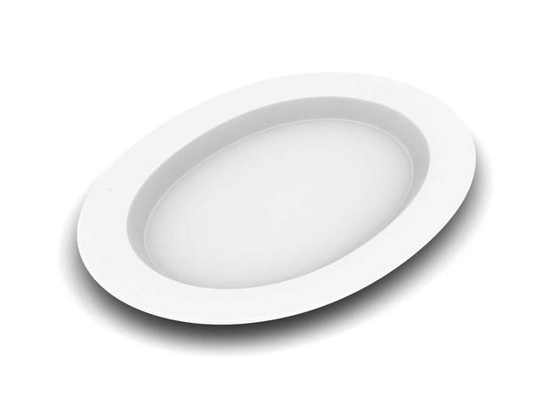 empty plate on a white background .3D illustration - Фото, изображение