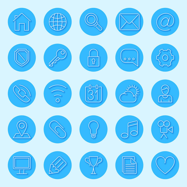 Icone web blu rotonde
 - Vettoriali, immagini