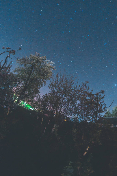 Starry sky in the village. - Photo, Image