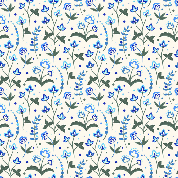 Floral seamless pattern, Jacobean style flowers - Vetor, Imagem