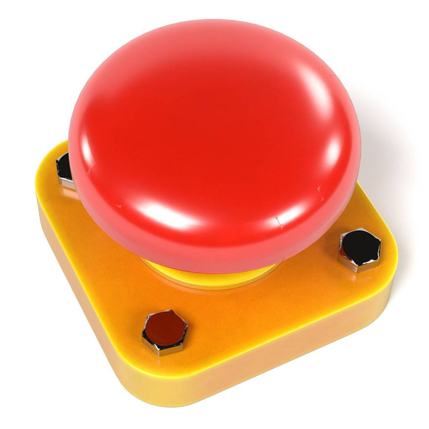 赤いボタンのリアルな 3 d レンダリング - 写真・画像