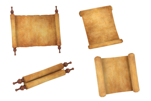 realistic 3d render of scrolls - Photo, Image