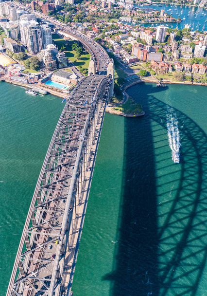 Sydney harbour Bridge as seen from the sky, NSW, Australia - Zdjęcie, obraz