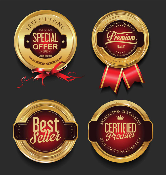 Retro vintage premium quality badges and labels collection - Wektor, obraz