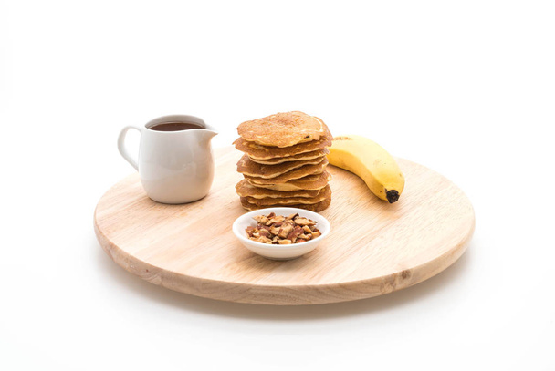 banana almond pancake with honey  - Fotoğraf, Görsel