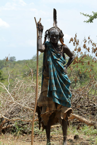 mursi kobiety w Dolinie Etiopii omo - Zdjęcie, obraz