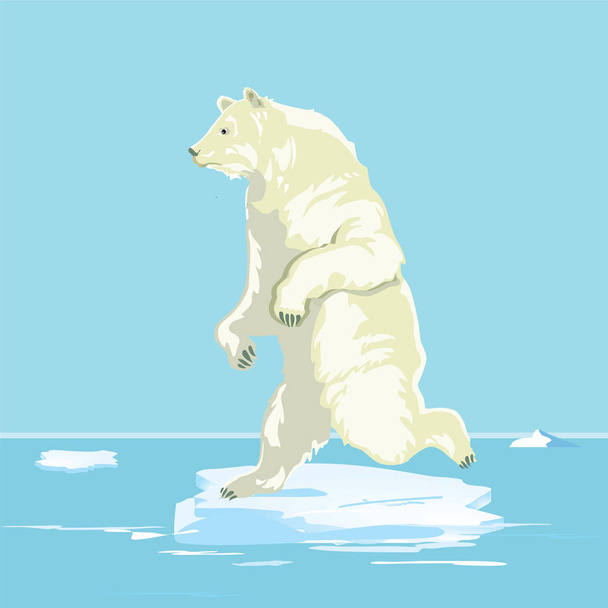 Lední medvěd na malé kře, ilustrace - Vektor, obrázek