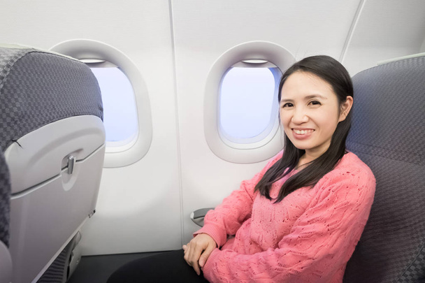 woman in airplane - Foto, Imagem