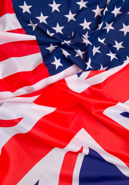 USA flag and UK Flag background. - Photo, Image