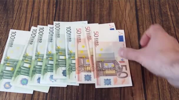 Банкноти євро від Eueopean Союз - Кадри, відео