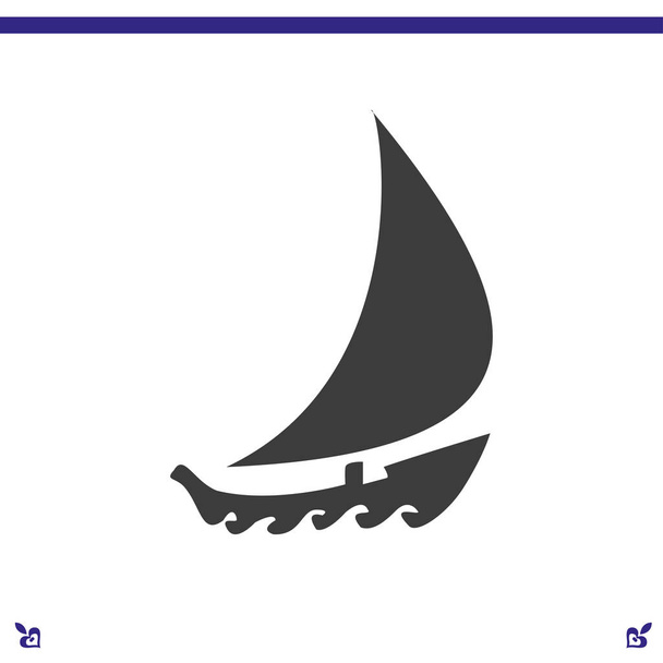 ícone de barco plana
 - Vetor, Imagem