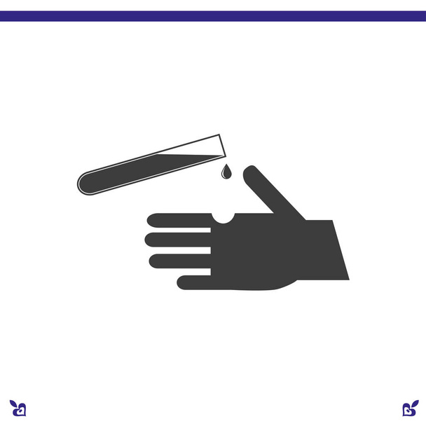test tube risk for hand icon - Vector, Image