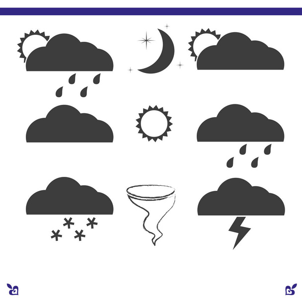 Weather Web Icons Set - Vector, Image