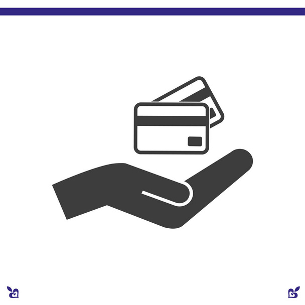 karty kredytowe w ikonę dłoni - Wektor, obraz
