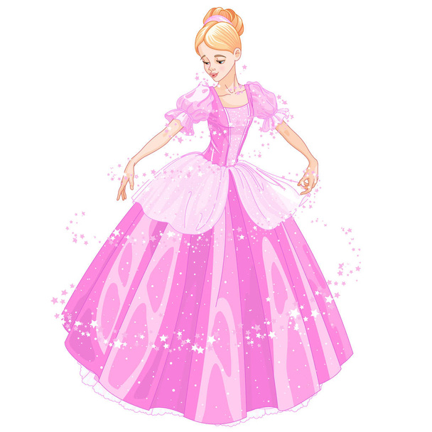 Cinderella is looking at her new ball dress - Vector, afbeelding
