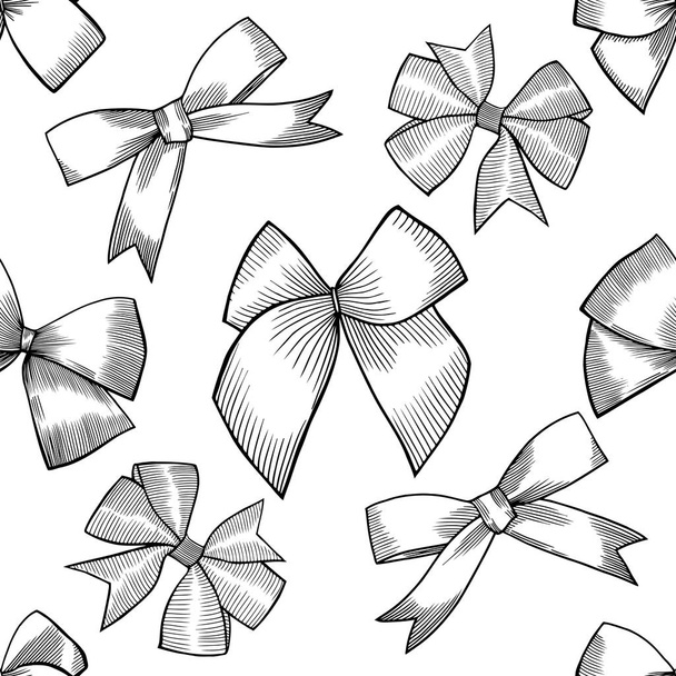 Seamless pattern with tie and bow - Vektor, kép