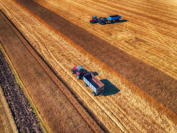 Tractor cultivating field at spring  - Photo, Image