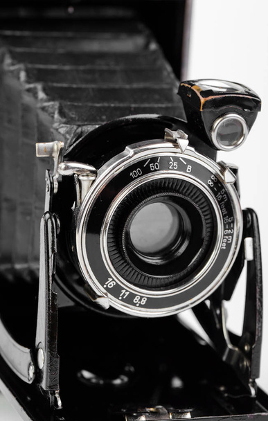 古いカメラのクローズアップ - 写真・画像