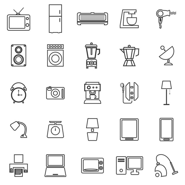 Iconos de línea doméstica sobre fondo blanco
 - Vector, imagen