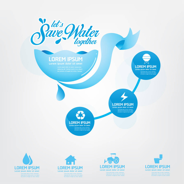 Save Water template Concept  - Vector, Image