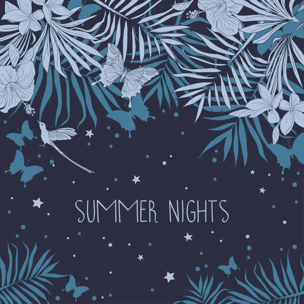 banner for summer nights - Vektori, kuva