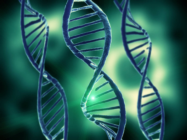 DNA struktury, zielone tło - Zdjęcie, obraz
