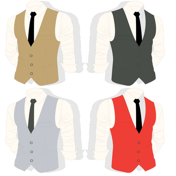 Classic vest ream shirt and tie fashion vector  - Vector, Image
