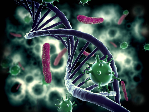 Структура ДНК, бактерий и ВИЧ-инфицированных
 - Фото, изображение