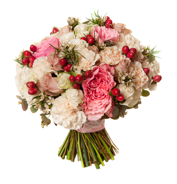 Izolované na bílém pozadí svatební kytice s delikátní růže - Fotografie, Obrázek