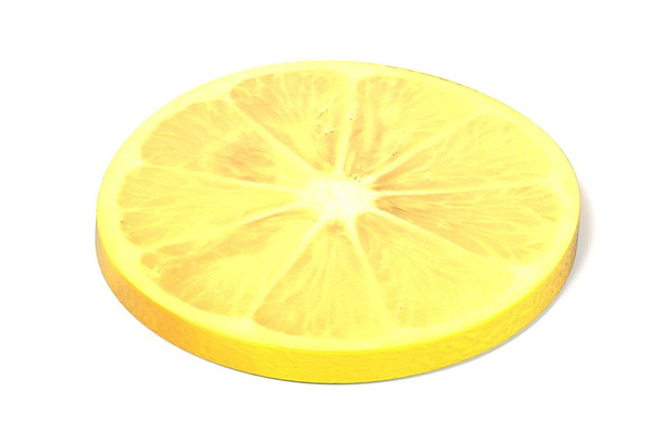 vykreslit řez citronu na bílém pozadí - Fotografie, Obrázek