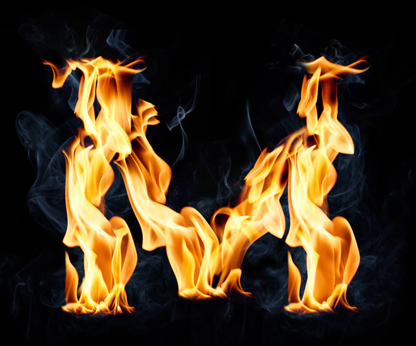 Letter M. Fire and smoke alphabet - Zdjęcie, obraz