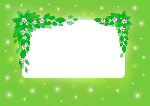Цветочный зелёный флаг
  - Вектор,изображение