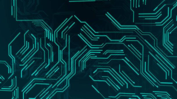 Technological background with a circuit board texture 3d illustration - Photo, Image
