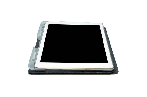 Tablette moderne blanche isolée sur fond blanc, chemin de coupe
  - Photo, image