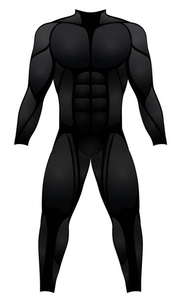 筋肉スーツ ブラック コスチューム - ベクター画像