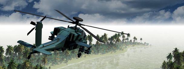 3D illustration of a helicopter war - Photo, Image