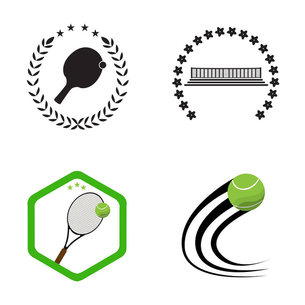 Illustrationen für Tennis und Tischtennis - Vektor, Bild